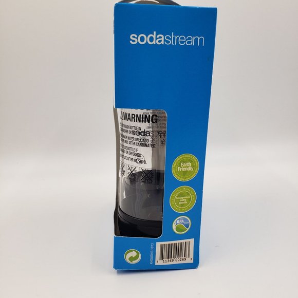SodaStream Twin Pack of 0.5L Carbonating Bottles Clear with Black Tops NEW - Picture 7 of 8
